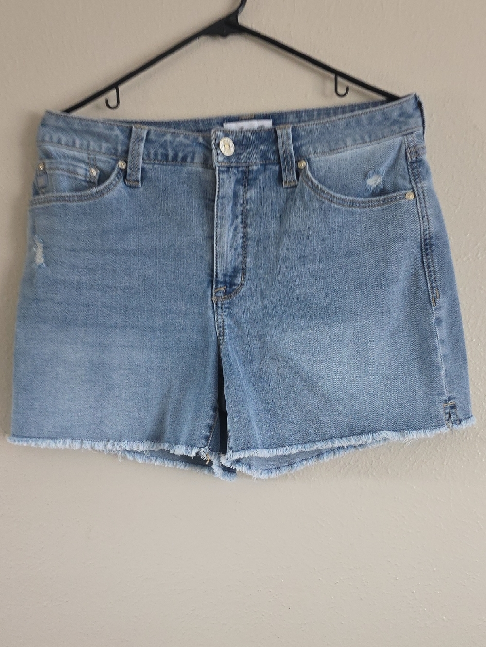 Seven7 Light Blue Distressed Denim Shorts